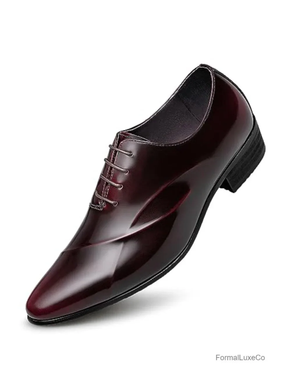 Men's Leather Pointed Toe Lace Up Oxford Dress Shoes Slip Resistant